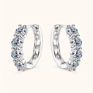 2.4 Carat Moissanite Huggie Earrings